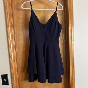 Elegant Navy Blue Mini Dress